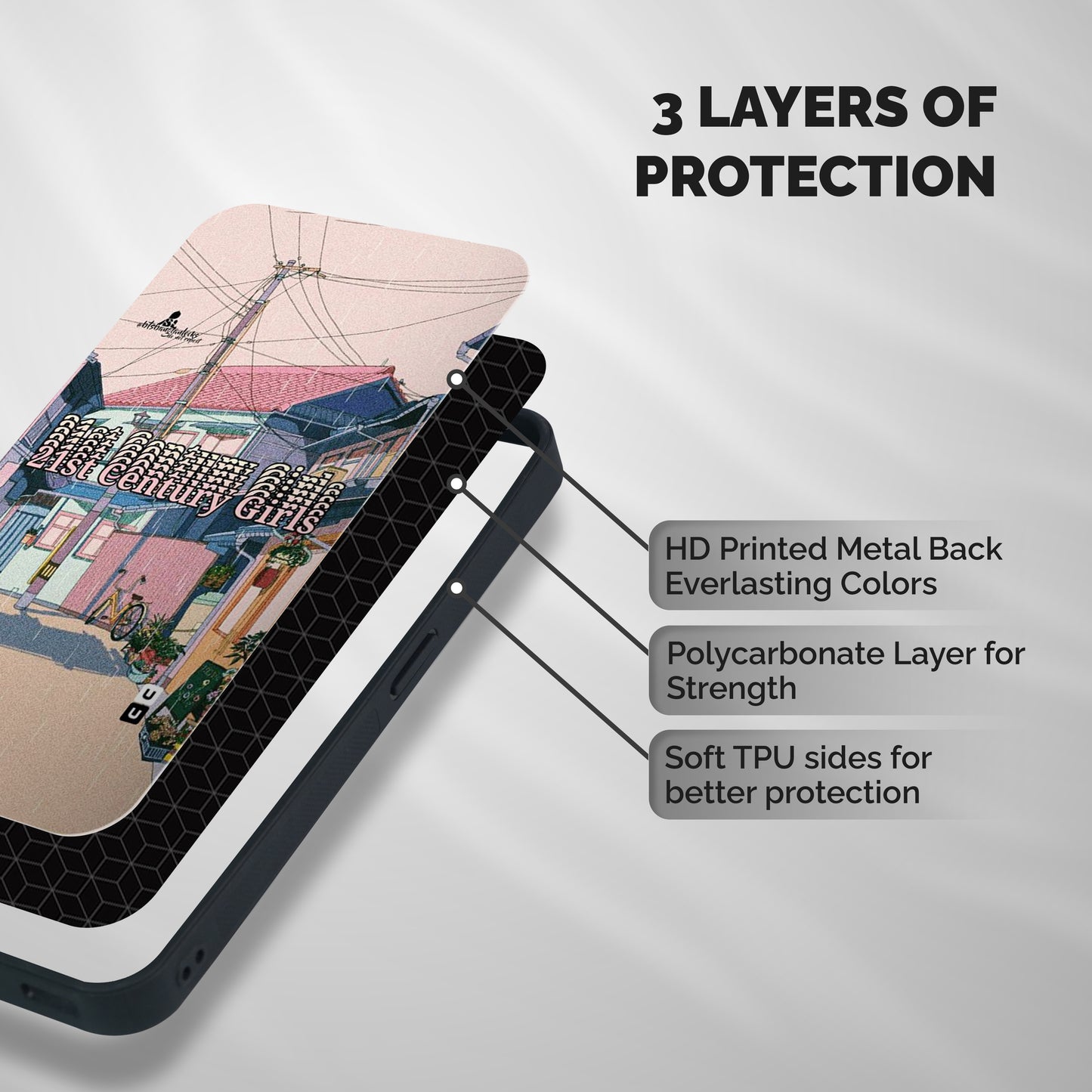 Century Girls Shockproof Hybrid Protection (Metal + TPU) Back Case Cover