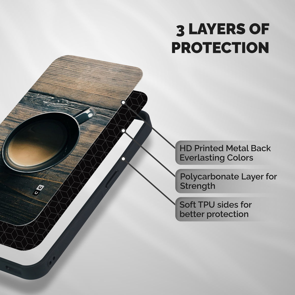 Chai On Wood Shockproof Hybrid Protection (Metal + TPU) Back Case Cover