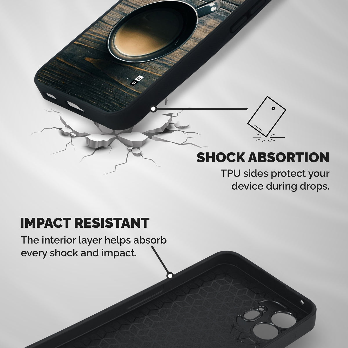 Chai On Wood Shockproof Hybrid Protection (Metal + TPU) Back Case Cover