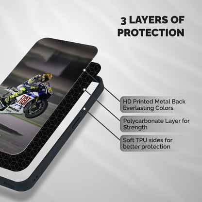 Champion Biker Shockproof Hybrid Protection (Metal + TPU) Back Case Cover