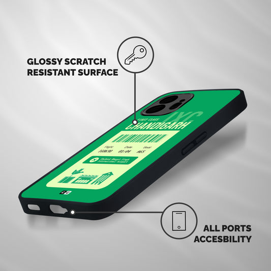 Chandigarh Boarding Pass Shockproof Hybrid Protection (Metal + TPU) Back Case Cover