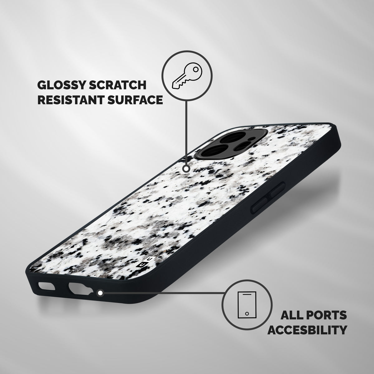 Charcoal Spots Marble Shockproof Hybrid Protection (Metal + TPU) Back Case Cover