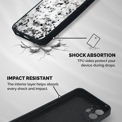 Charcoal Spots Marble Shockproof Hybrid Protection (Metal + TPU) Back Case Cover