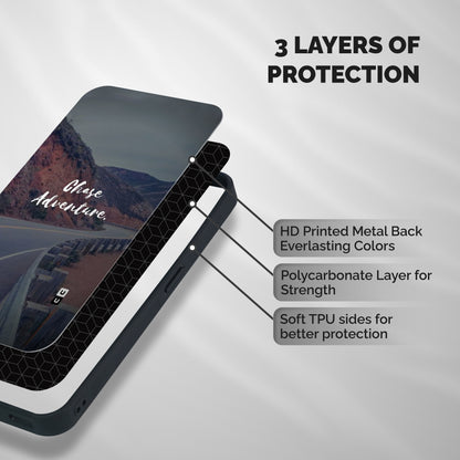 Chase Adventure Shockproof Hybrid Protection (Metal + TPU) Back Case Cover