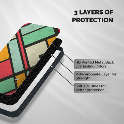 Check Colors Shockproof Hybrid Protection (Metal + TPU) Back Case Cover