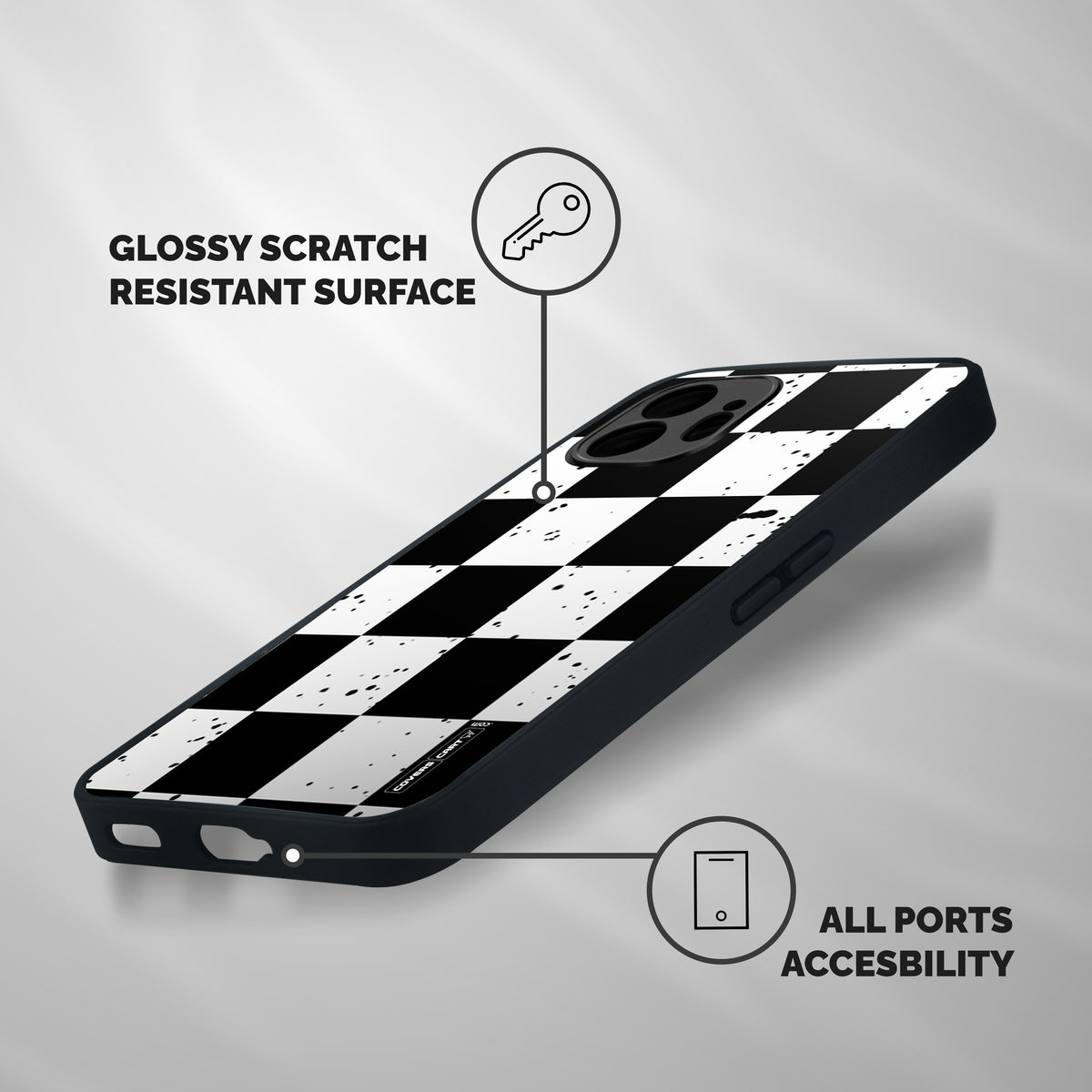 Check Mate Shockproof Hybrid Protection (Metal + TPU) Back Case Cover
