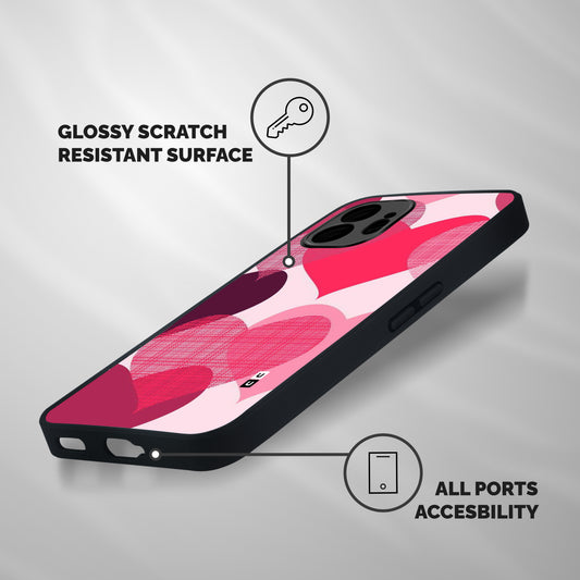 Check Pink Hearts Shockproof Hybrid Protection (Metal + TPU) Back Case Cover