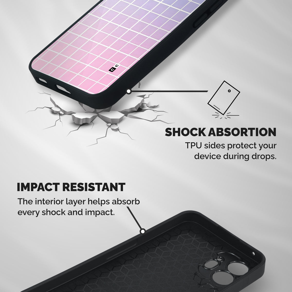 Check Shades Shockproof Hybrid Protection (Metal + TPU) Back Case Cover
