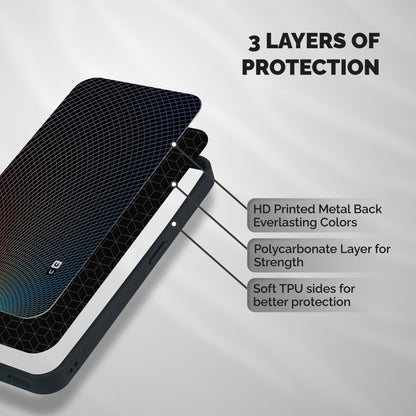 Check Swirls Shockproof Hybrid Protection (Metal + TPU) Back Case Cover