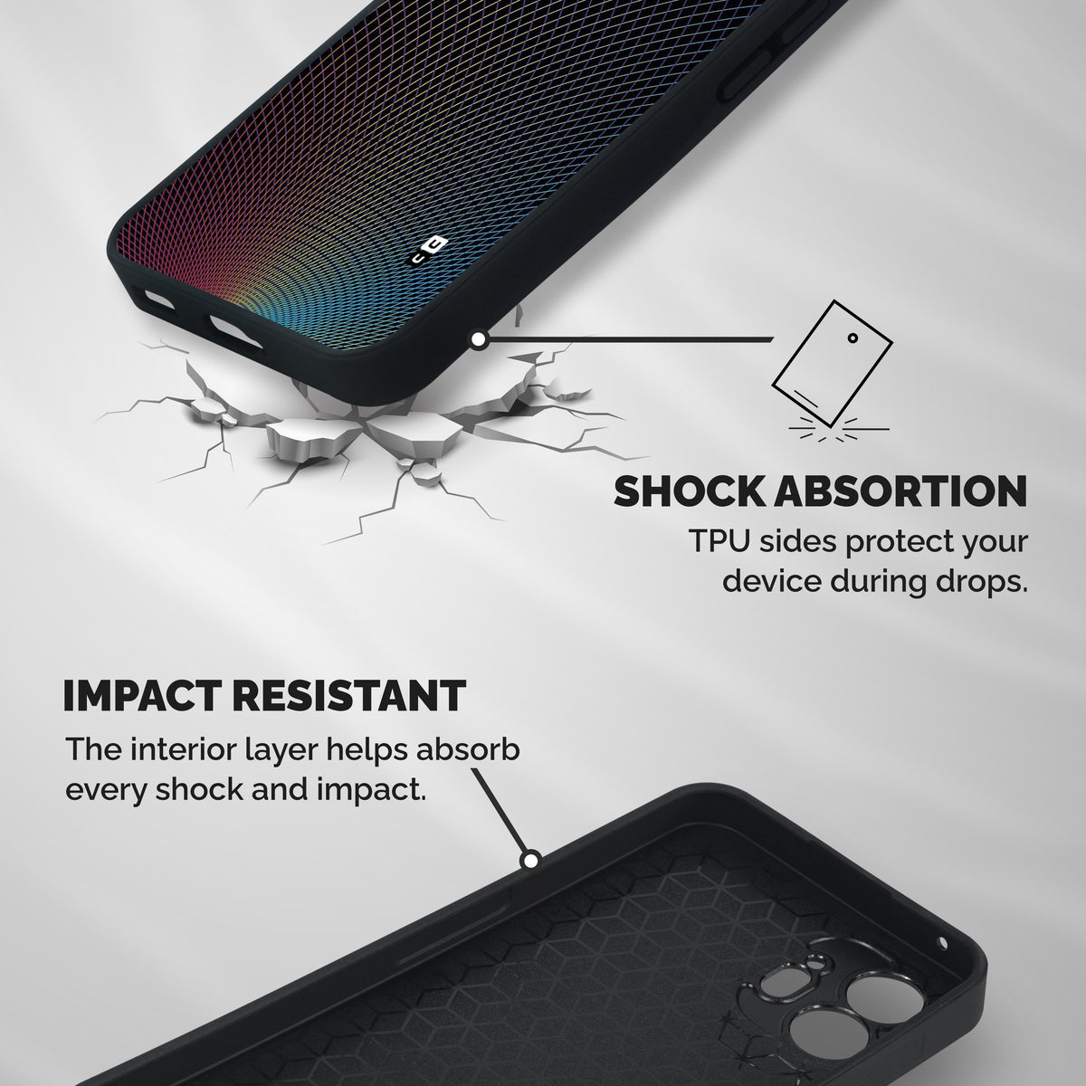 Check Swirls Shockproof Hybrid Protection (Metal + TPU) Back Case Cover