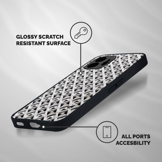 Check White Design Shockproof Hybrid Protection (Metal + TPU) Back Case Cover