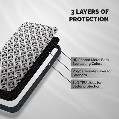 Check White Design Shockproof Hybrid Protection (Metal + TPU) Back Case Cover