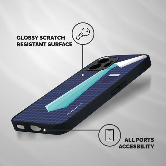 Checked Shirt Tie Shockproof Hybrid Protection (Metal + TPU) Back Case Cover