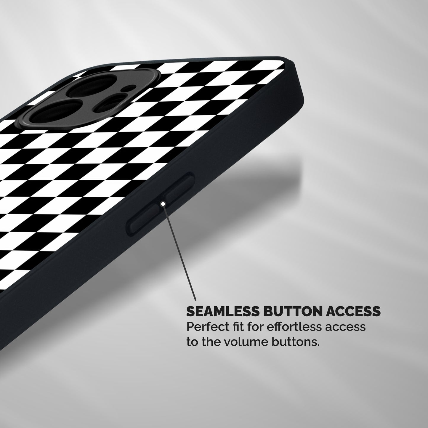 Checkerboard Shockproof Hybrid Protection (Metal + TPU) Back Case Cover