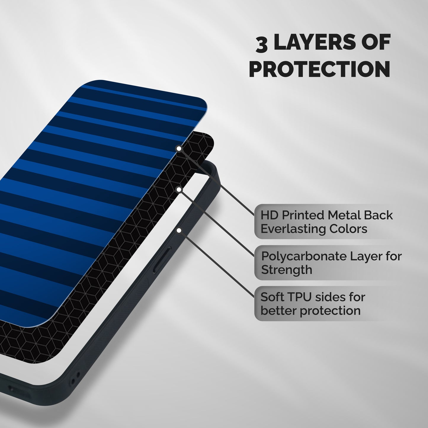 Chelsea Stripes Shockproof Hybrid Protection (Metal + TPU) Back Case Cover