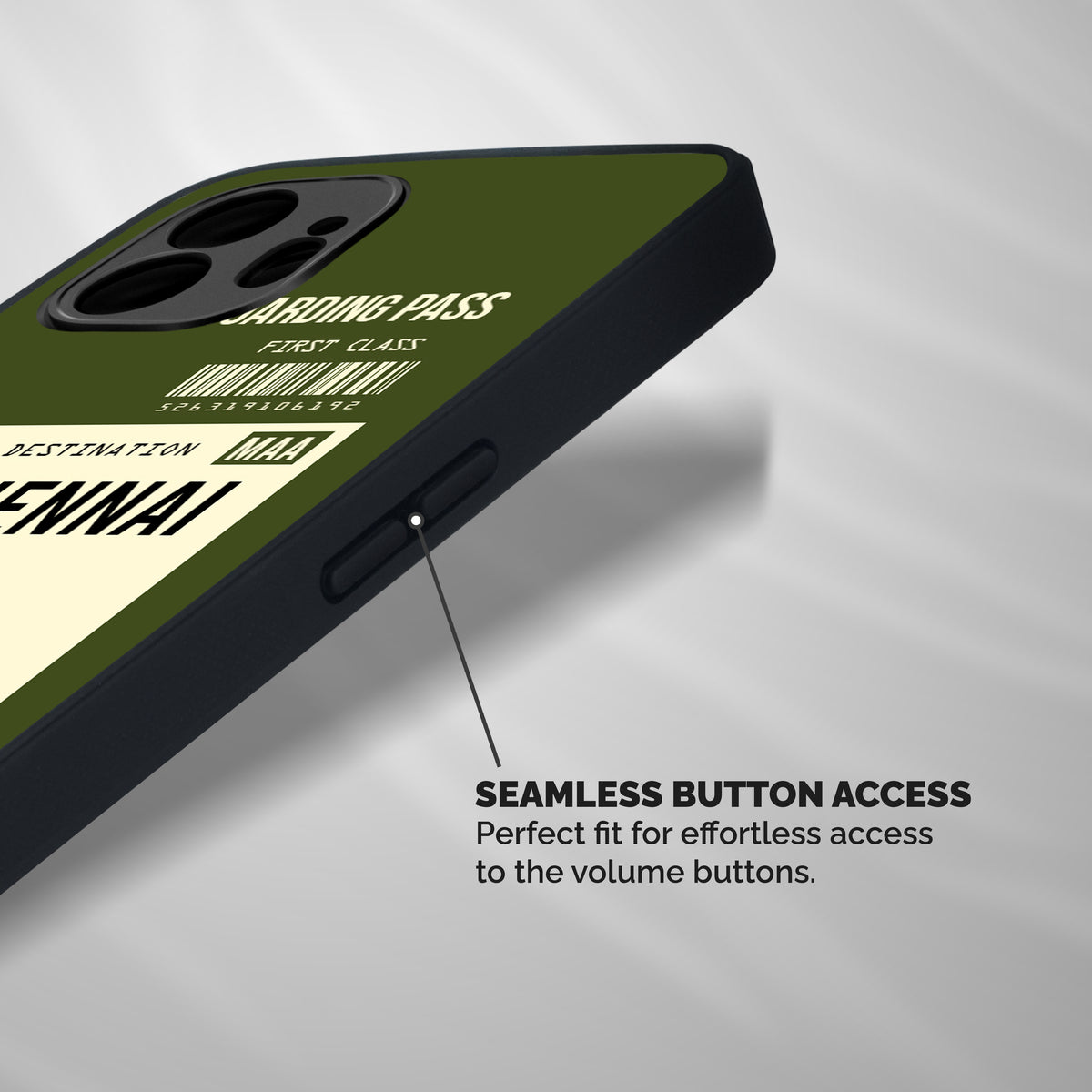 Chennai Boarding Pass Shockproof Hybrid Protection (Metal + TPU) Back Case Cover