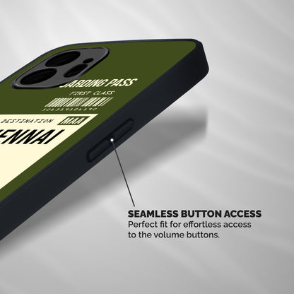 Chennai Boarding Pass Shockproof Hybrid Protection (Metal + TPU) Back Case Cover