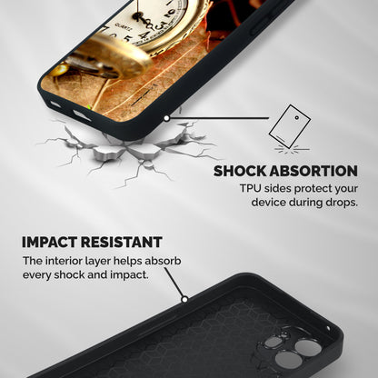 Cherry And Clock Shockproof Hybrid Protection (Metal + TPU) Back Case Cover