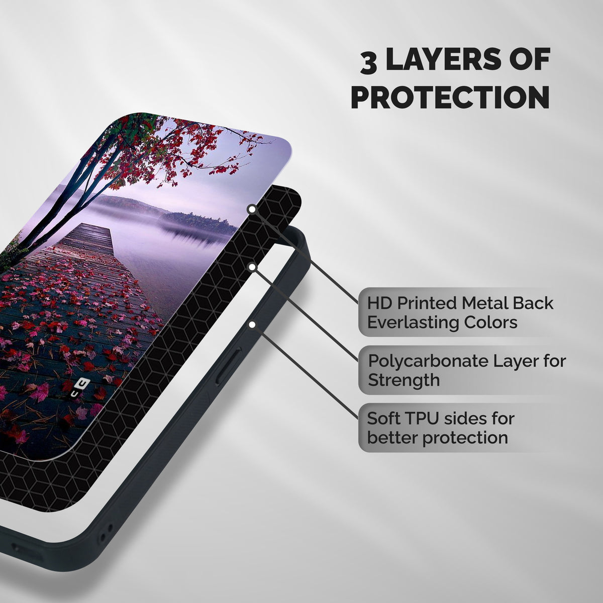Cherry Blossom Dock Shockproof Hybrid Protection (Metal + TPU) Back Case Cover