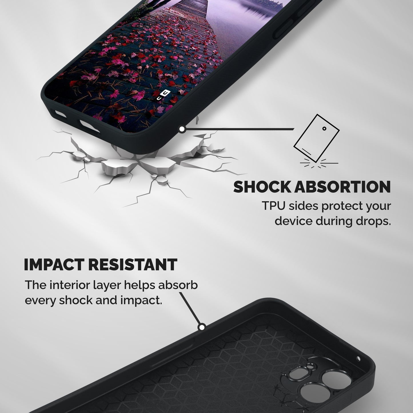 Cherry Blossom Dock Shockproof Hybrid Protection (Metal + TPU) Back Case Cover