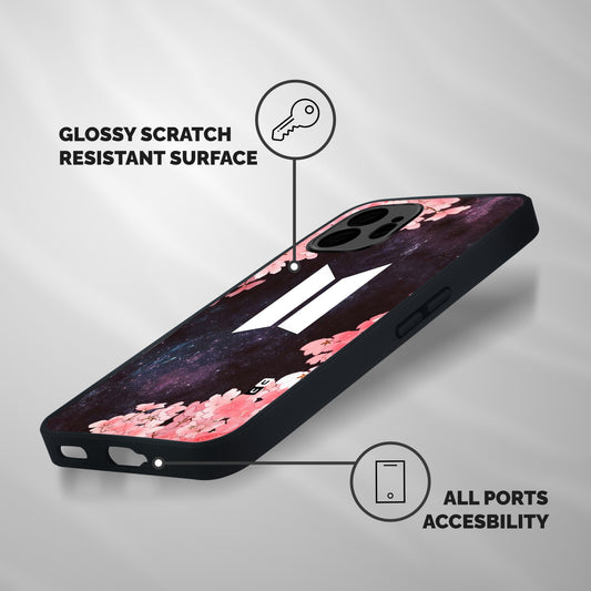 Cherry Blossom Pause Design Shockproof Hybrid Protection (Metal + TPU) Back Case Cover