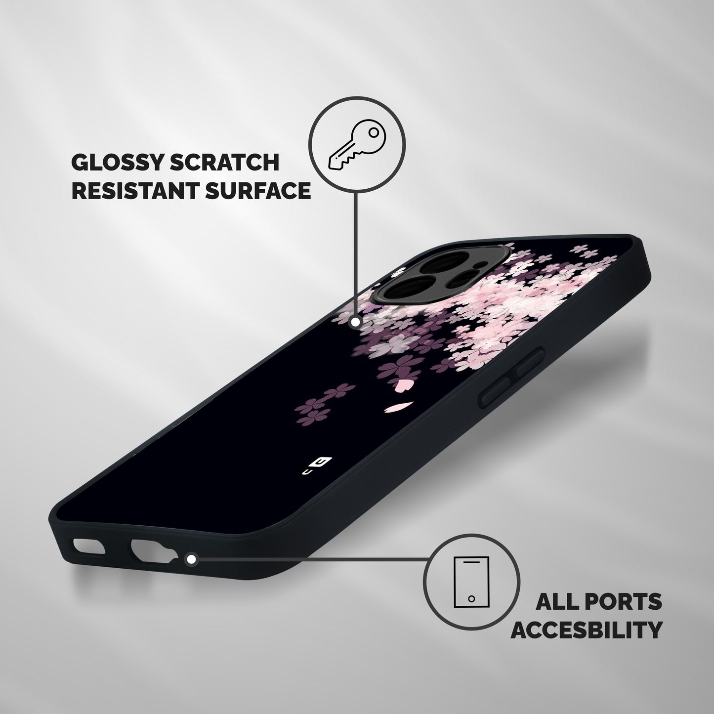 Cherry Flowers Pink Shockproof Hybrid Protection (Metal + TPU) Back Case Cover