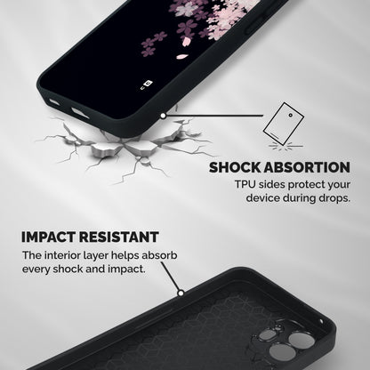 Cherry Flowers Pink Shockproof Hybrid Protection (Metal + TPU) Back Case Cover