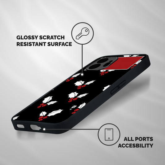 Cherry Leaf Design Shockproof Hybrid Protection (Metal + TPU) Back Case Cover