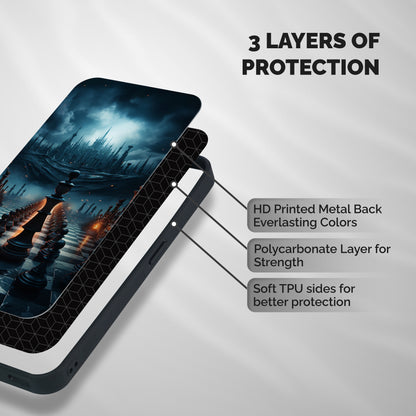 Chess World Shockproof Hybrid Protection (Metal + TPU) Back Case Cover
