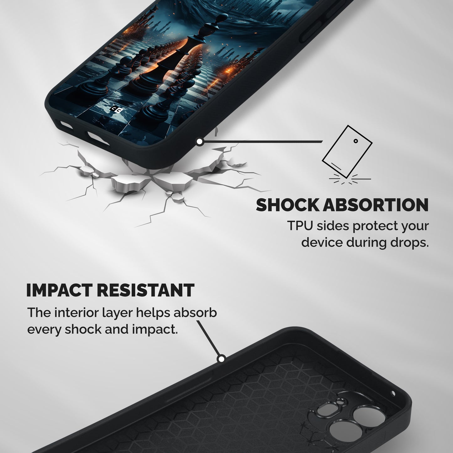 Chess World Shockproof Hybrid Protection (Metal + TPU) Back Case Cover