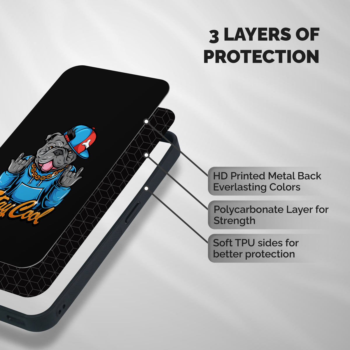 Chill Calm Cool Shockproof Hybrid Protection (Metal + TPU) Back Case Cover