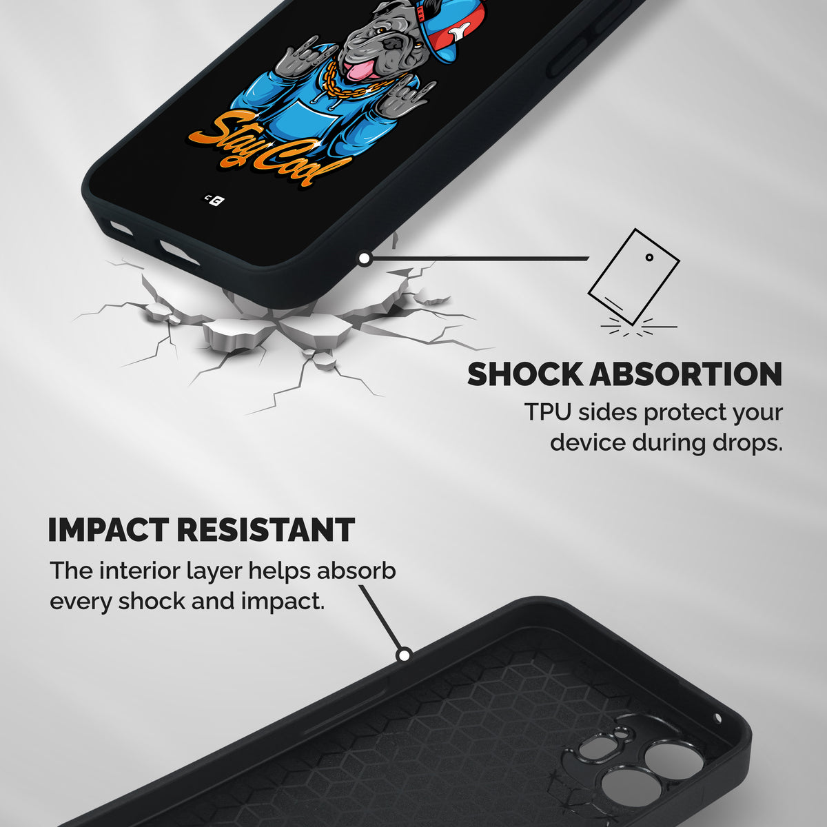 Chill Calm Cool Shockproof Hybrid Protection (Metal + TPU) Back Case Cover