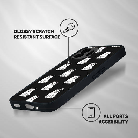 Chill Cat Pattern Shockproof Hybrid Protection (Metal + TPU) Back Case Cover