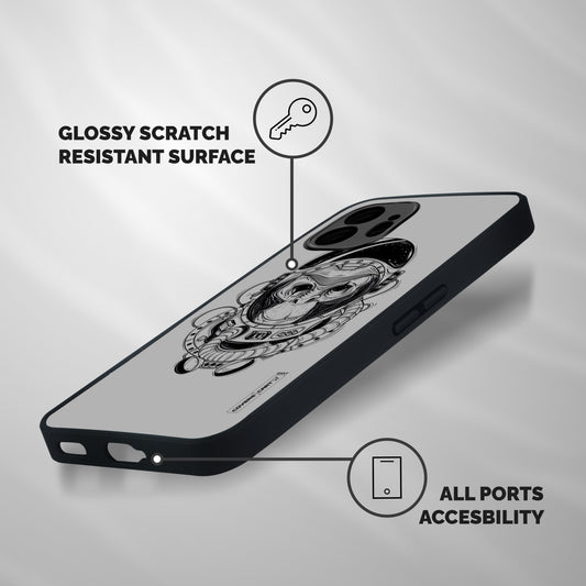 Chimpanzee Astronaut Shockproof Hybrid Protection (Metal + TPU) Back Case Cover