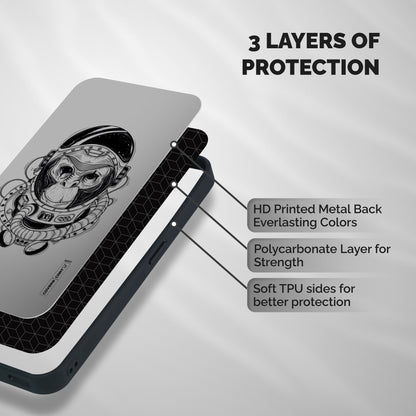 Chimpanzee Astronaut Shockproof Hybrid Protection (Metal + TPU) Back Case Cover