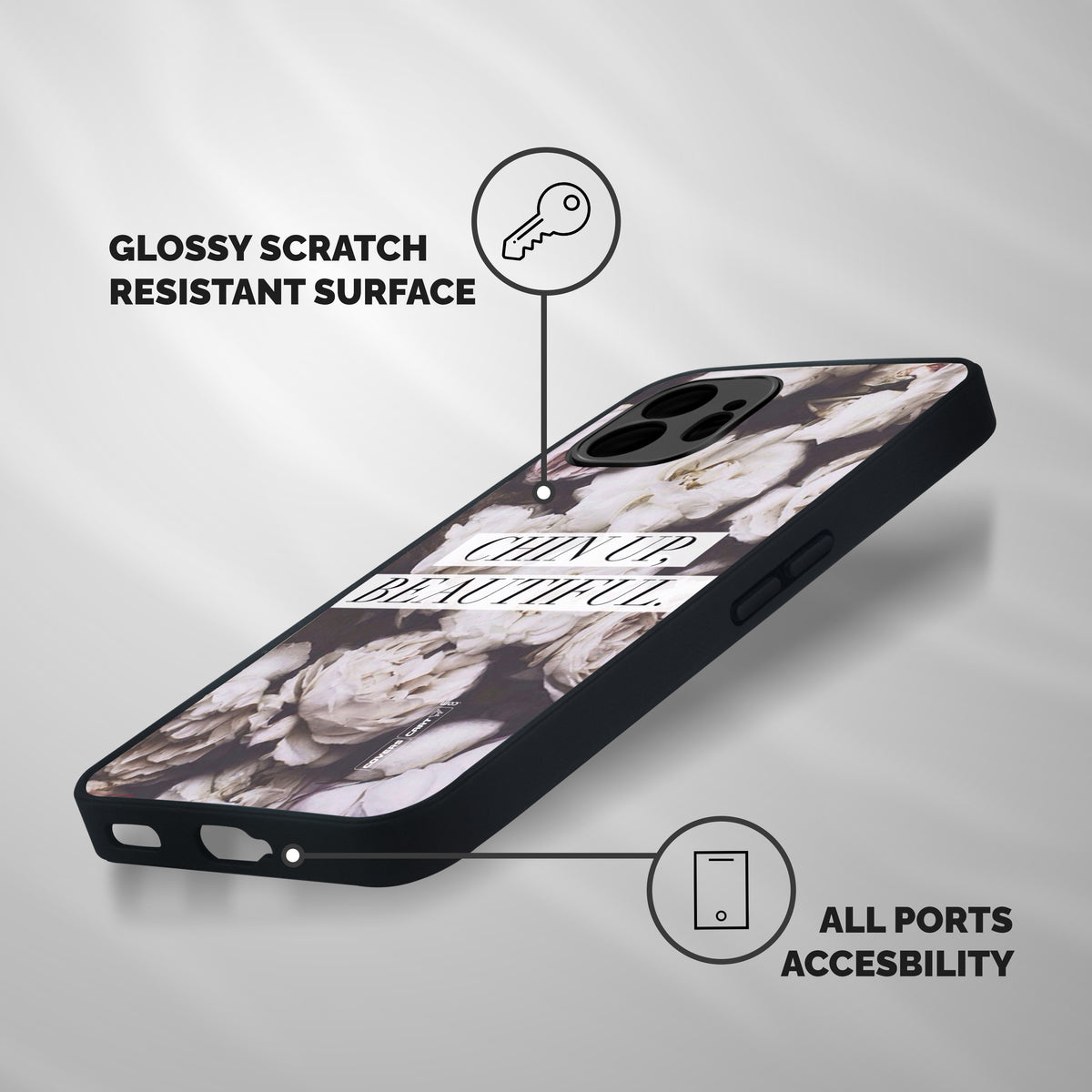 Chin Up Beautiful Shockproof Hybrid Protection (Metal + TPU) Back Case Cover