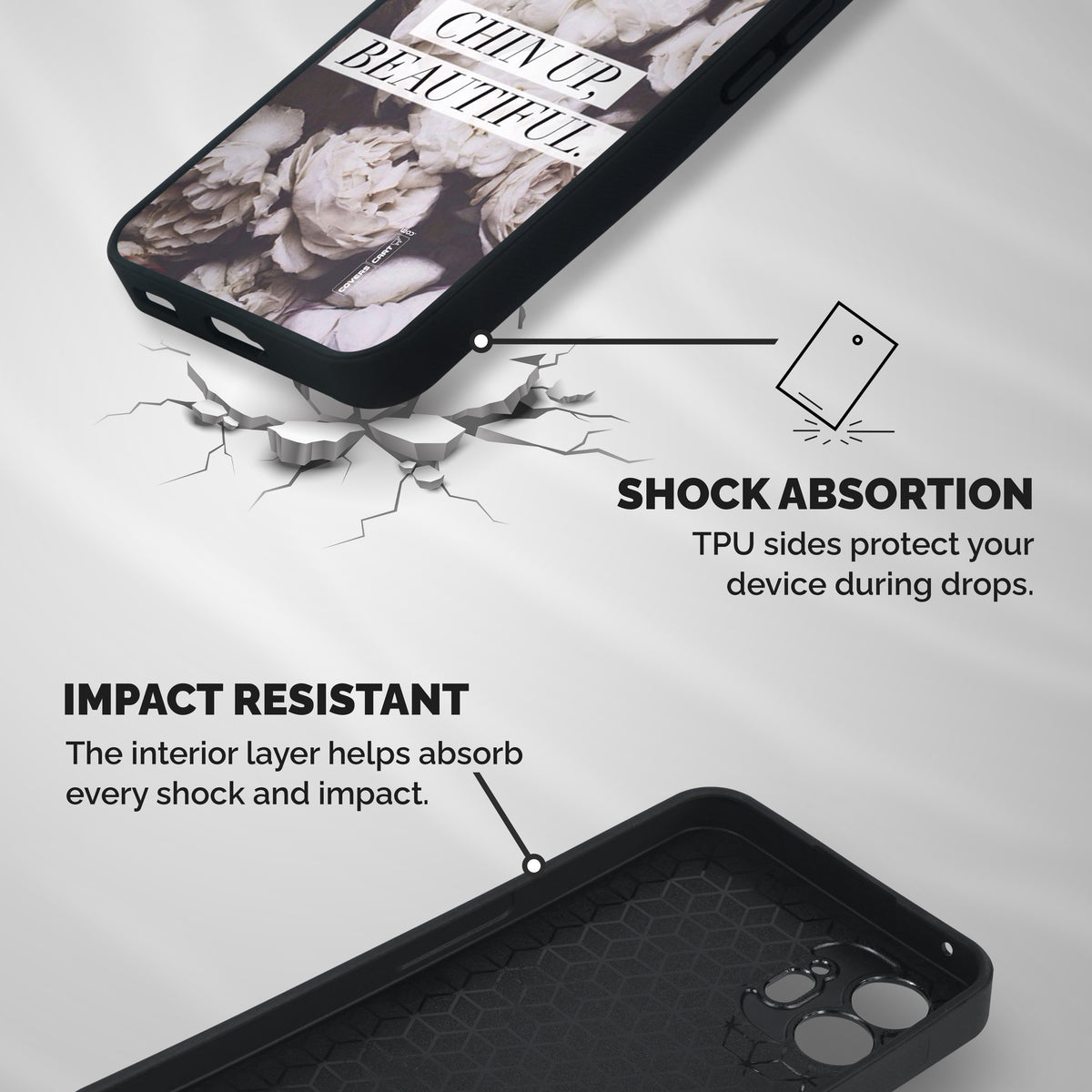 Chin Up Beautiful Shockproof Hybrid Protection (Metal + TPU) Back Case Cover