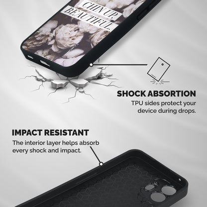 Chin Up Beautiful Shockproof Hybrid Protection (Metal + TPU) Back Case Cover