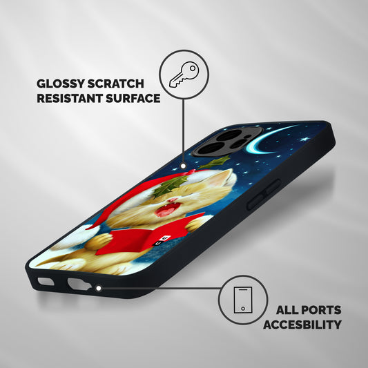 Christmas Cat Shockproof Hybrid Protection (Metal + TPU) Back Case Cover
