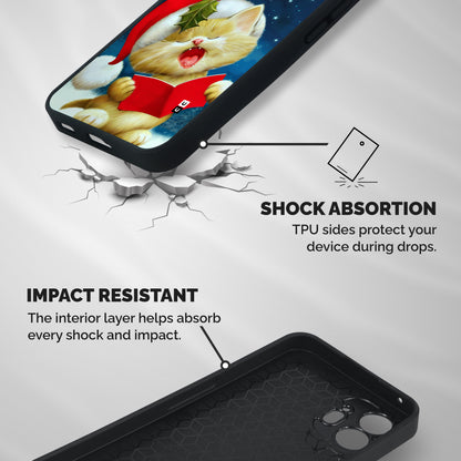 Christmas Cat Shockproof Hybrid Protection (Metal + TPU) Back Case Cover