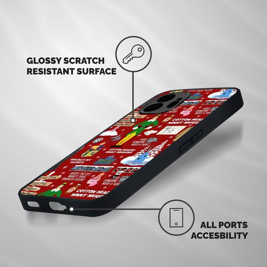 Christmas Cute Doodles Shockproof Hybrid Protection (Metal + TPU) Back Case Cover