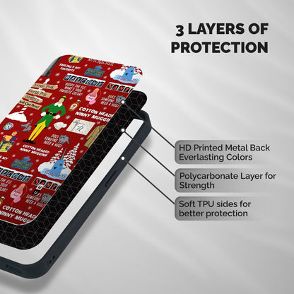 Christmas Cute Doodles Shockproof Hybrid Protection (Metal + TPU) Back Case Cover