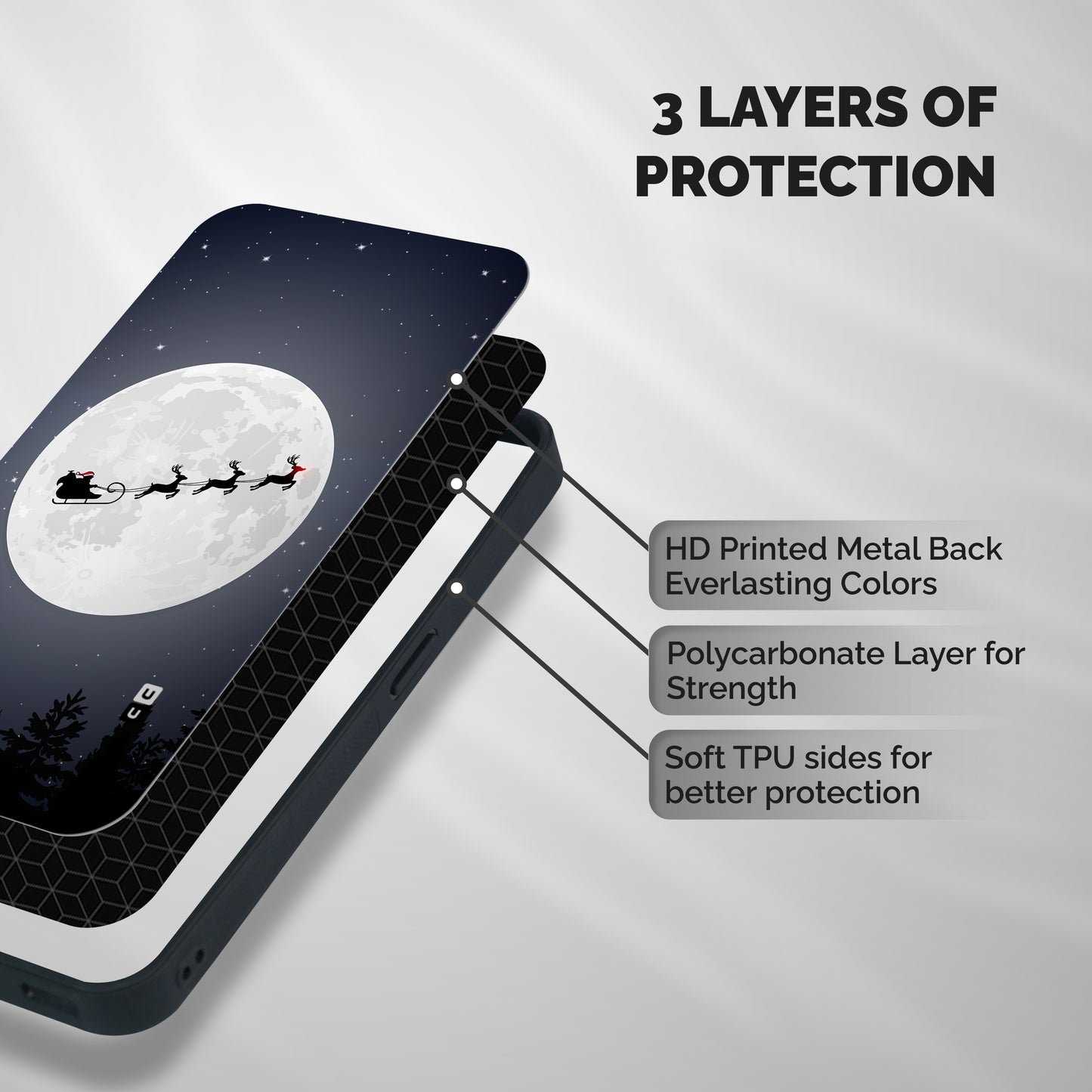 Christmas Nightsky Shockproof Hybrid Protection (Metal + TPU) Back Case Cover