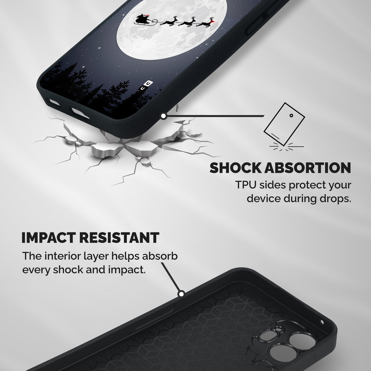 Christmas Nightsky Shockproof Hybrid Protection (Metal + TPU) Back Case Cover