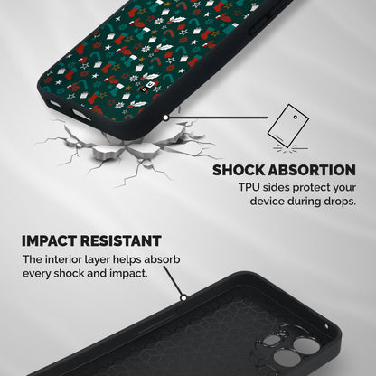Christmas Pattern Design Shockproof Hybrid Protection (Metal + TPU) Back Case Cover