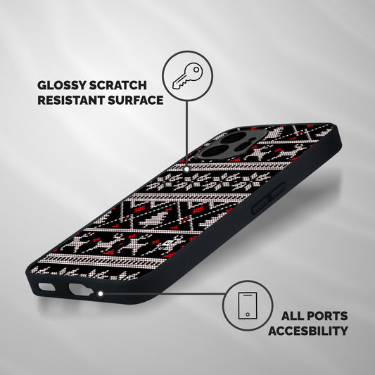 Christmas Seamless Aztec Pattern Shockproof Hybrid Protection (Metal + TPU) Back Case Cover