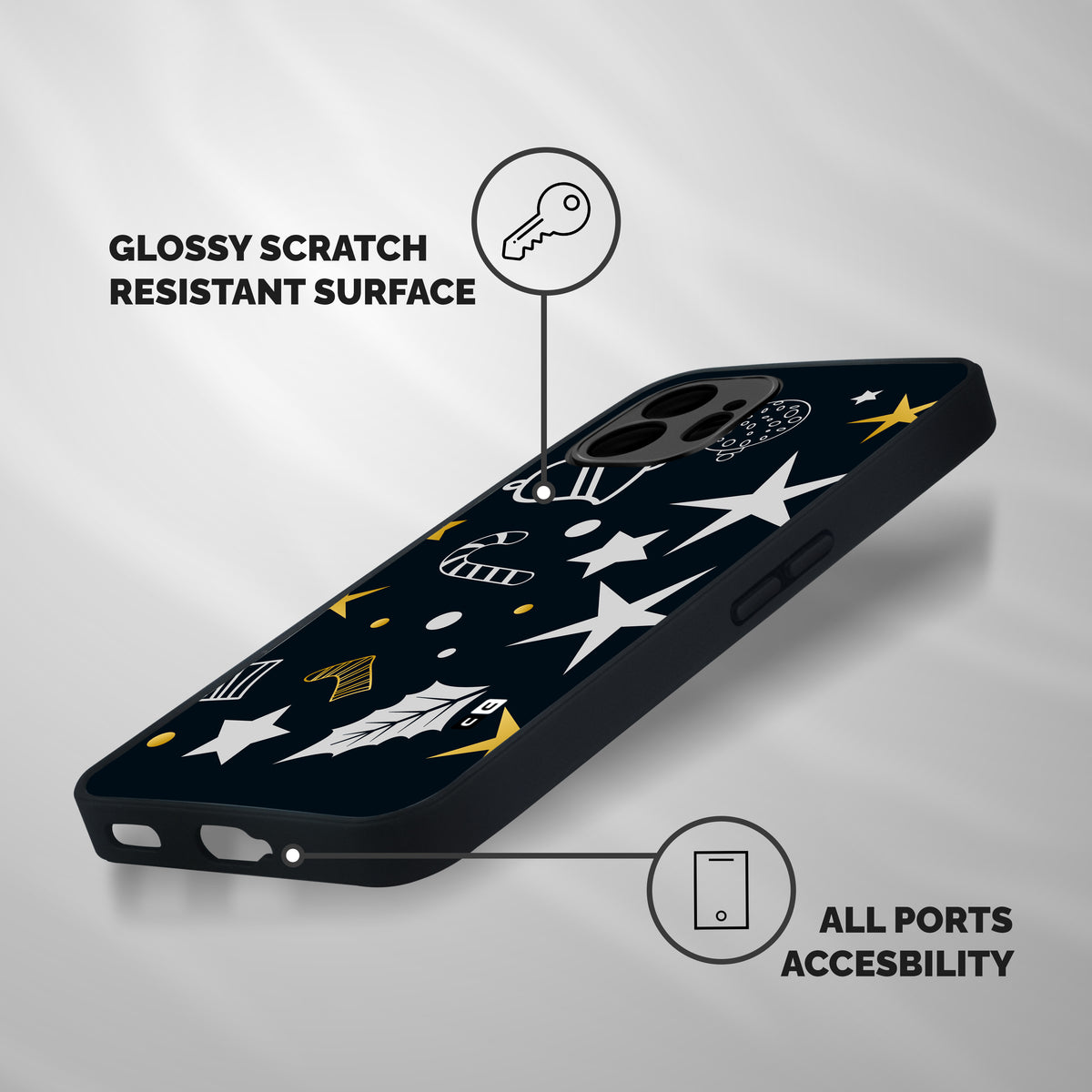 Christmas Special Pattern Shockproof Hybrid Protection (Metal + TPU) Back Case Cover