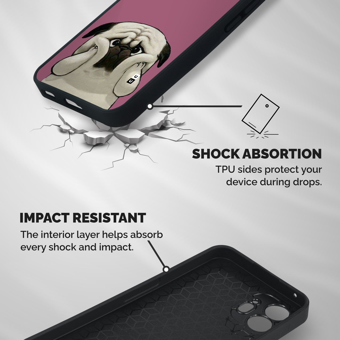 Chubby Doggo Shockproof Hybrid Protection (Metal + TPU) Back Case Cover