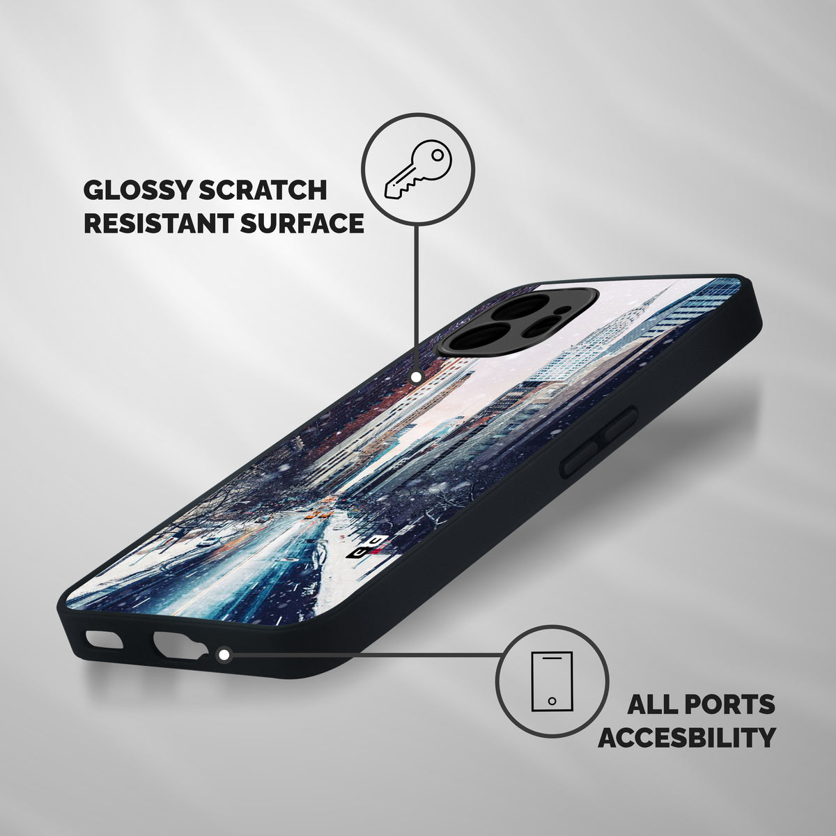 City Snow Shockproof Hybrid Protection (Metal + TPU) Back Case Cover