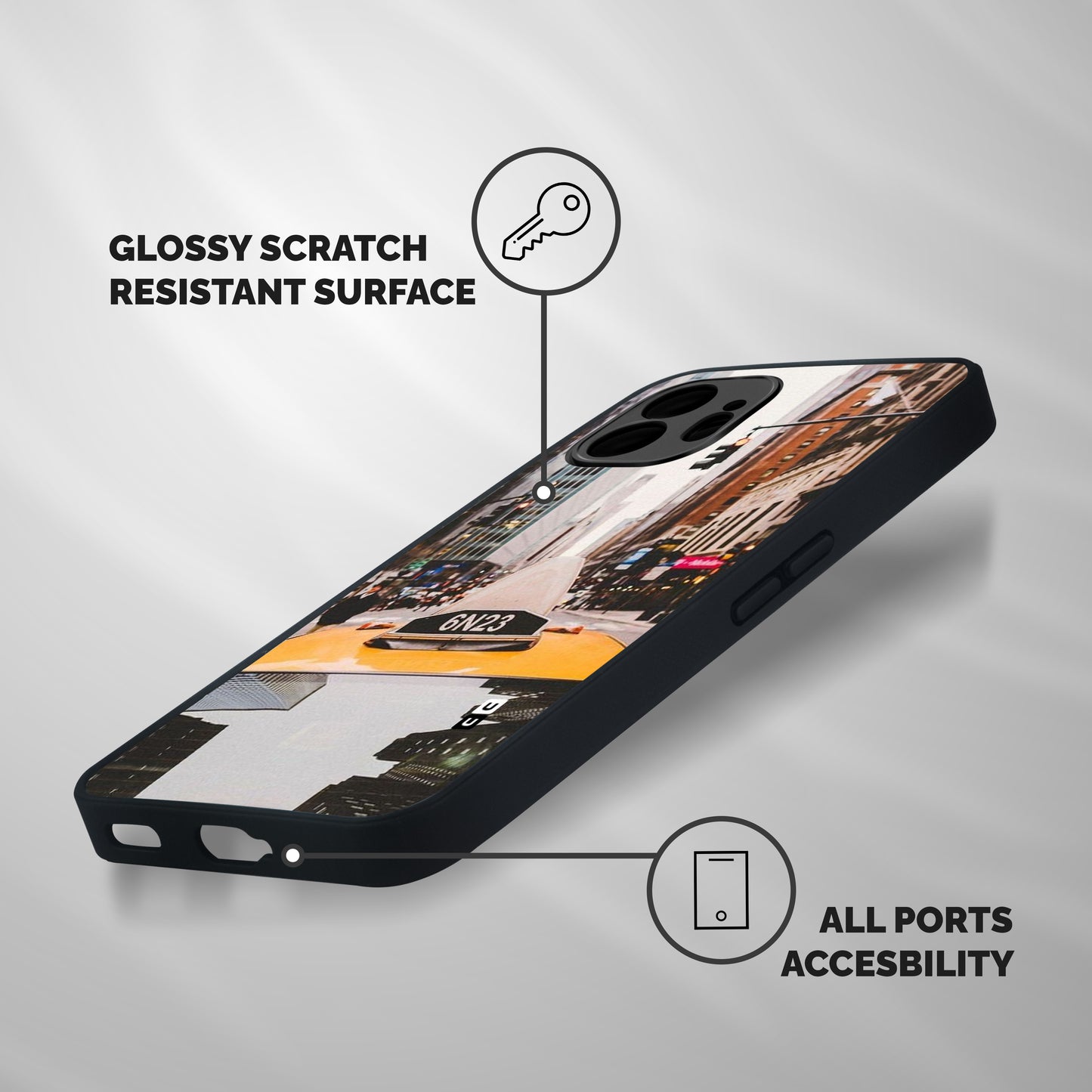 City Taxi Shockproof Hybrid Protection (Metal + TPU) Back Case Cover